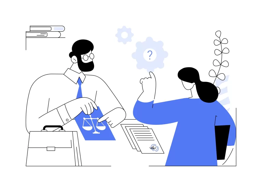 Egy hölgy ingyenes jogi tanácsadást kér végrehajtási ügyben.