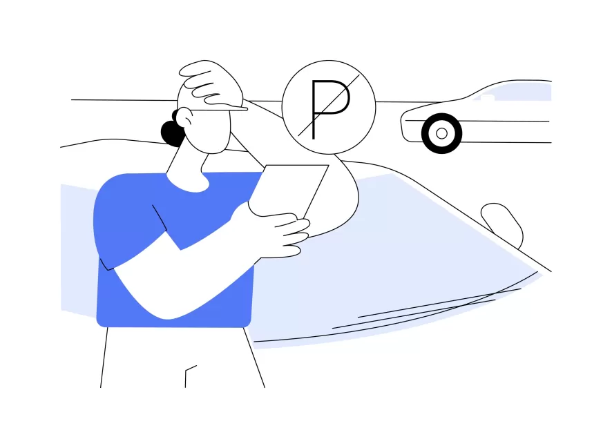 Egy férfi tilosban parkolt és ahogy visszaért az autójához észrevette, hogy ezért parkolás bírságot kapott.