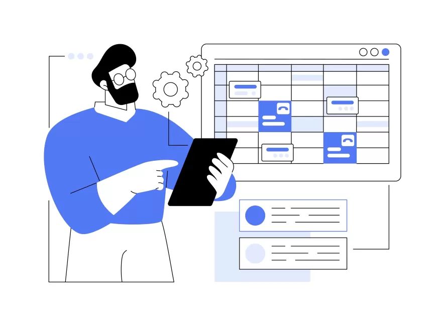 Egy férfi épp a Budapesti Békéltető Testület békéltetés ügymenetéről tájékozódik. 