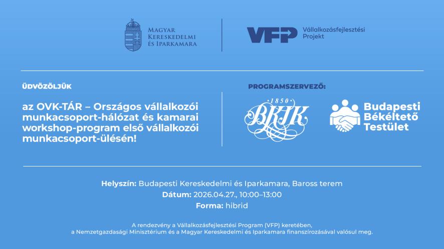 Első OVK-TÁR vállalkozói munkacsoport-ülés