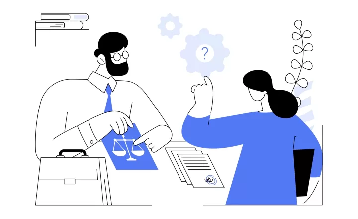 Egy hölgy ingyenes jogi tanácsadást kér végrehajtási ügyben.