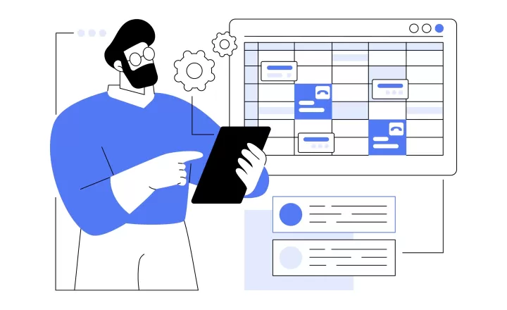 Egy férfi épp a Budapesti Békéltető Testület békéltetés ügymenetéről tájékozódik. 